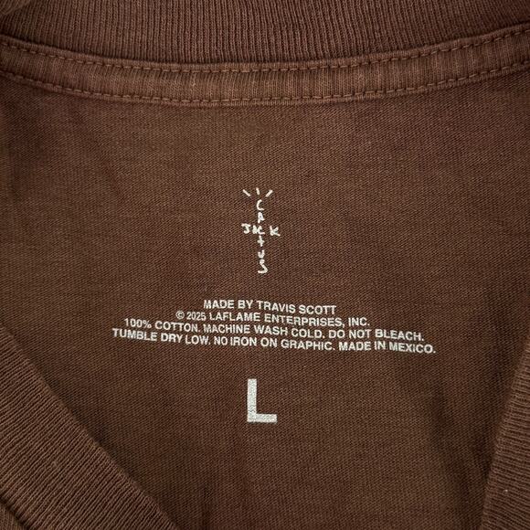 Travis Scott JackBoys 2 Shirt Mens Large Cactus Jack Brown A2 Merch MISPRINT - Picture 3 of 13